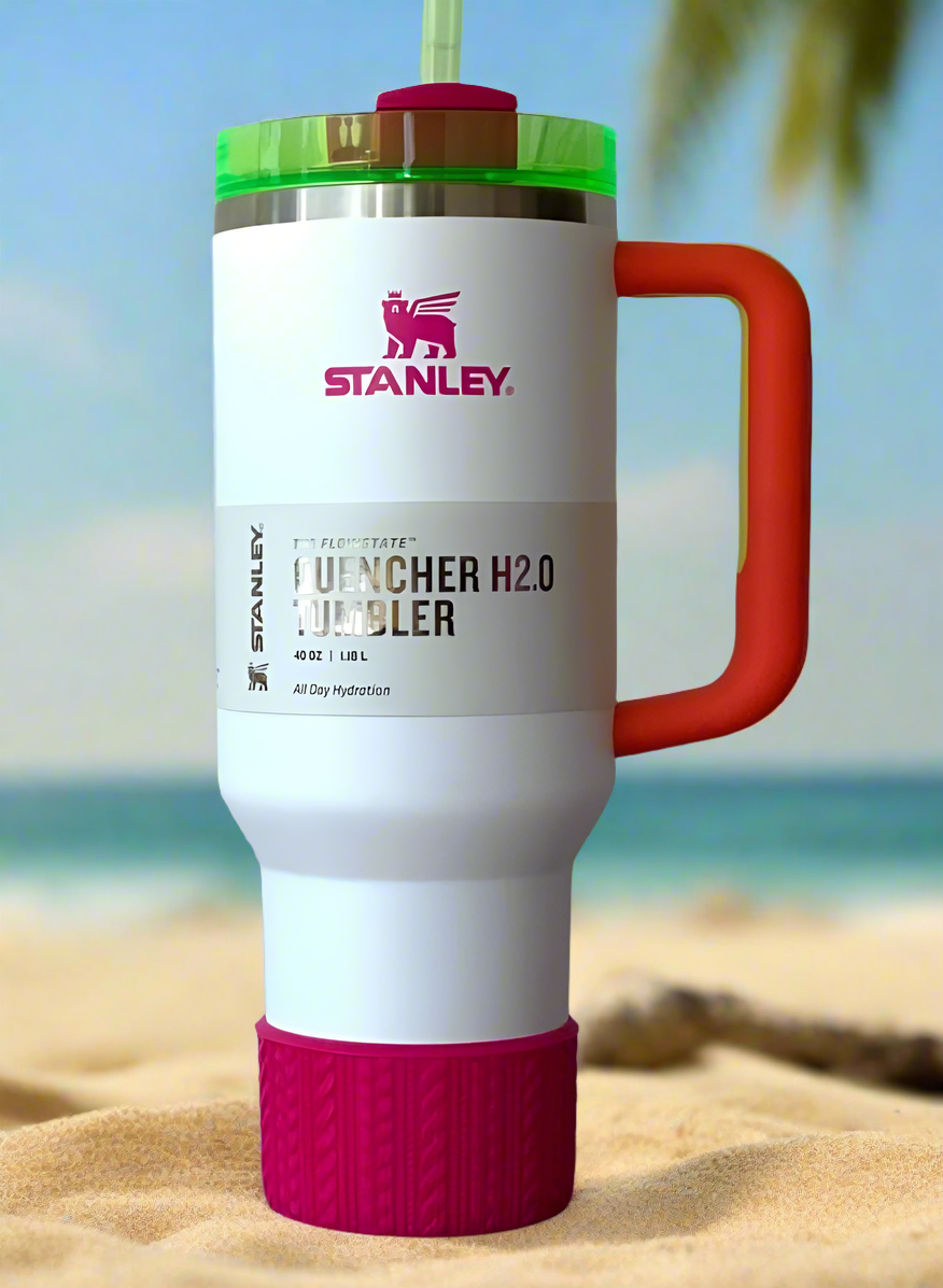 ALECIA (Hot Pink) | Cable Knit | Silicone Tumbler Boot