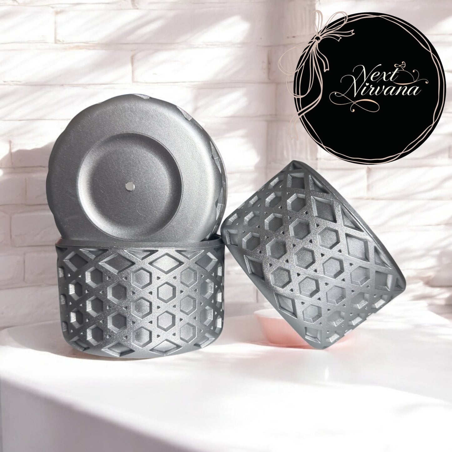 Silver | WAFFLE | Silicone Tumbler Boot