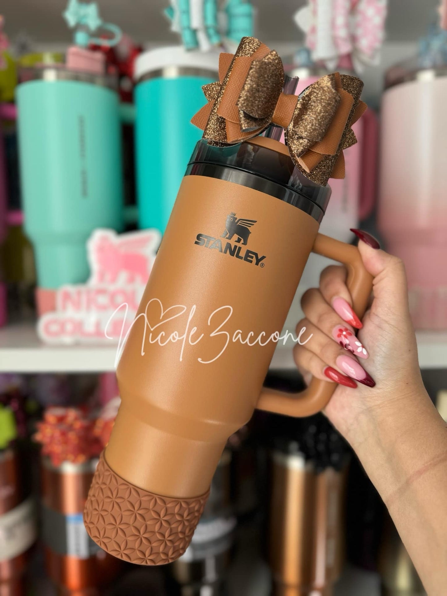 Golden Toast | Matte | FLORA | Silicone Tumbler Boot