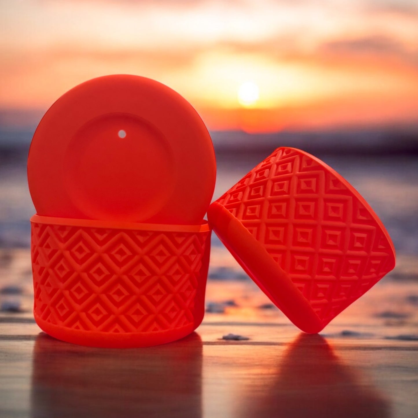 Tigerlily Orange | DIAMOND | Silicone Tumbler Boot