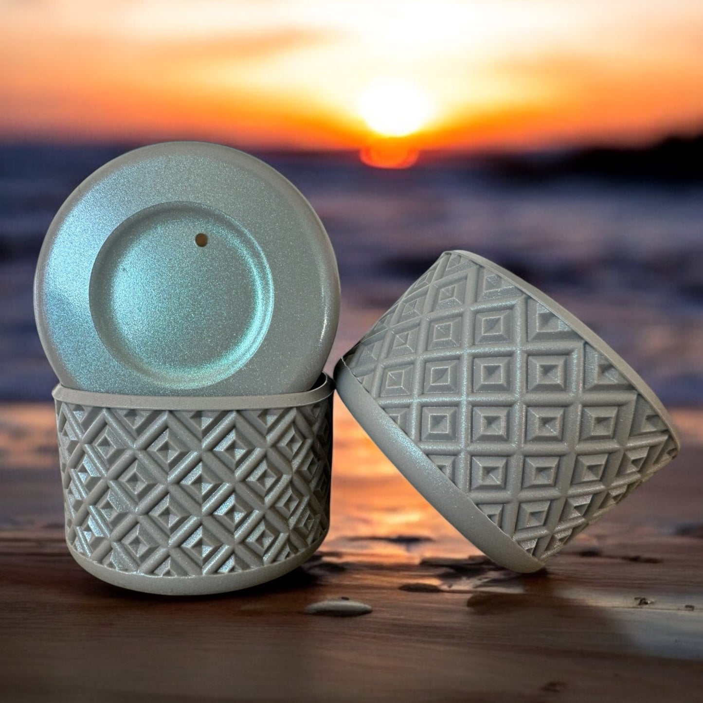 Gray Shimmer Diamonds | Silicone Tumbler Boot