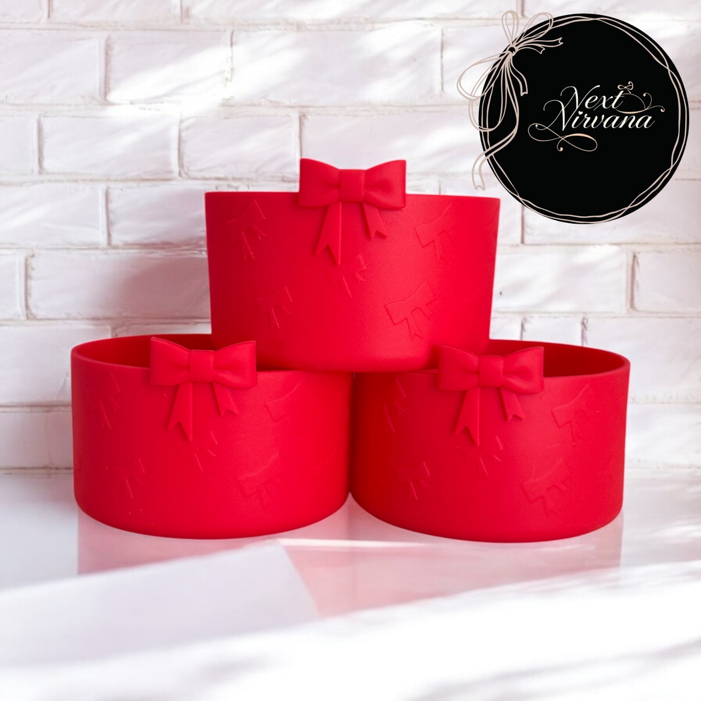 Red Bow | Silicone Tumbler Boot