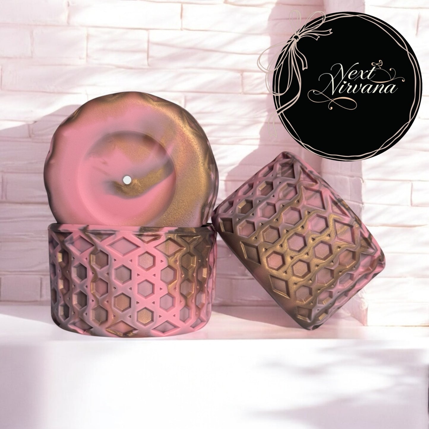 Antique Pink & Champagne | WAFFLE | Silicone Tumbler Boot