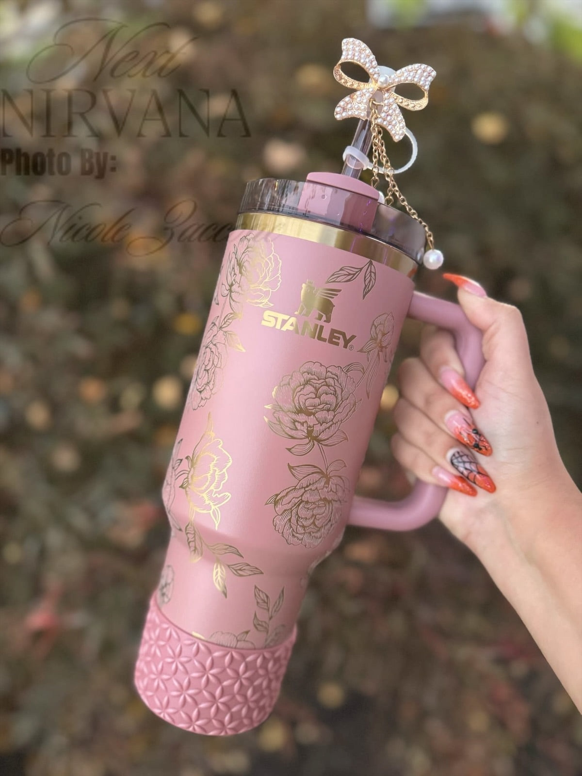 Antique Pink Shimmer | FLORA | Silicone Tumbler Boot