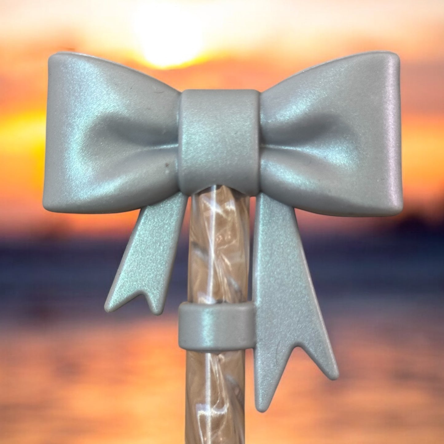 3D Light Gray | Shimmer | Straw Topper 10mm