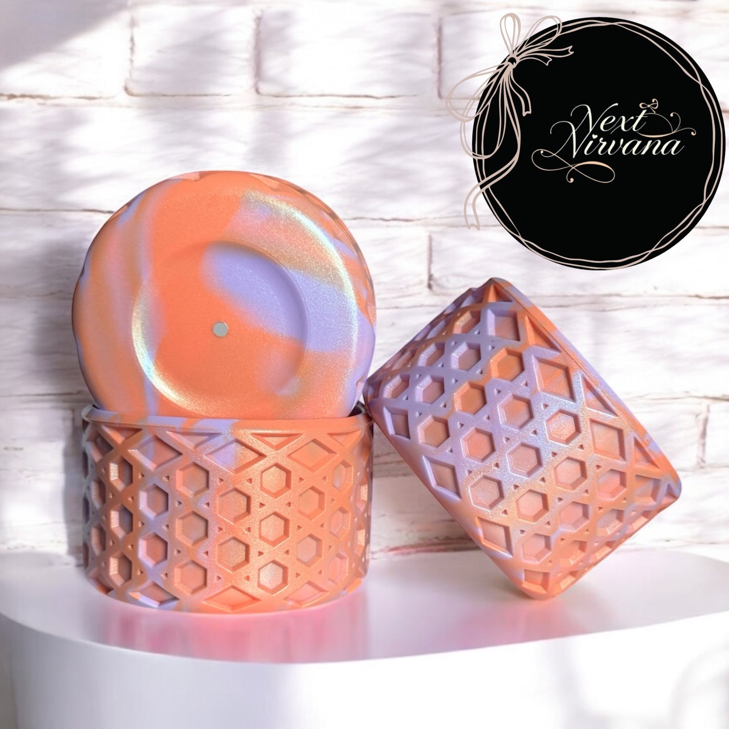 Lavender & Peach | WAFFLE | Silicone Tumbler Boot