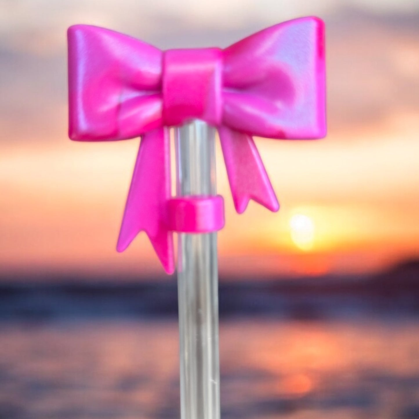 3D Icon Pink Mix | Shimmer | 3D BOW | Straw Topper 10mm