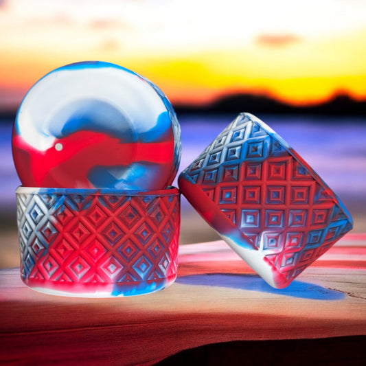 All-American | Red White & Blue | DIAMOND | Silicone Tumbler Boot