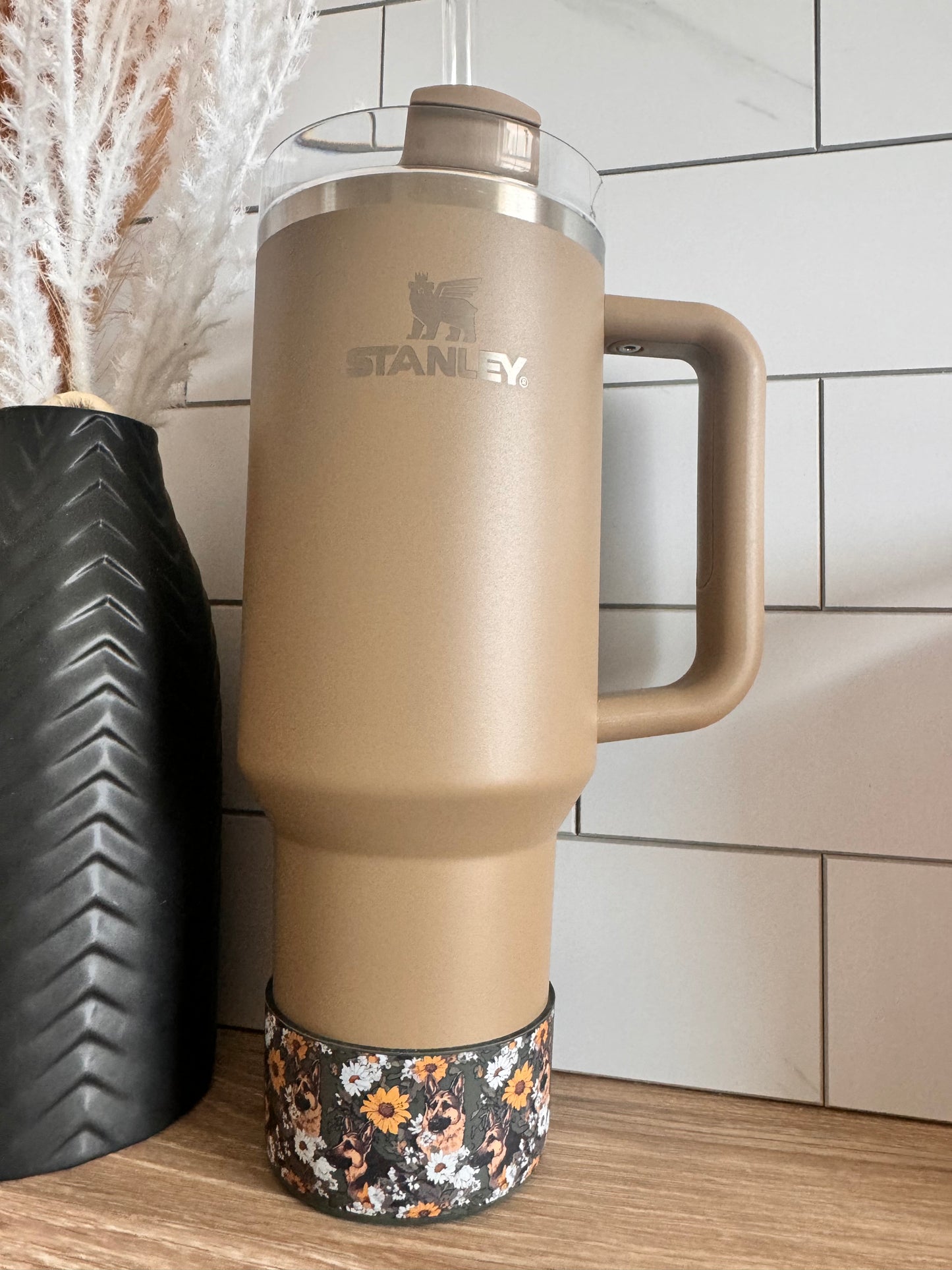 German Shepherd Floral | Silicone Tumbler Boot