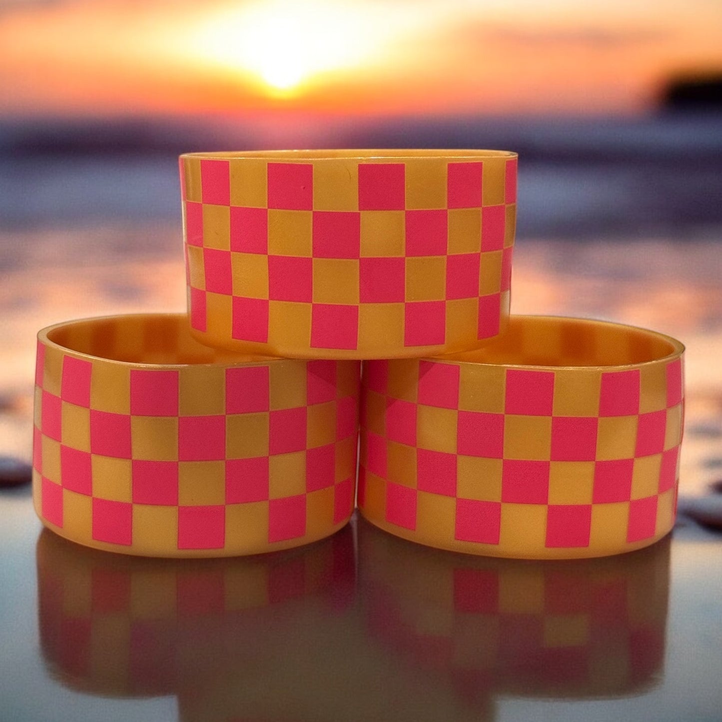 Pink Parade Checks | Silicone Tumbler Boot