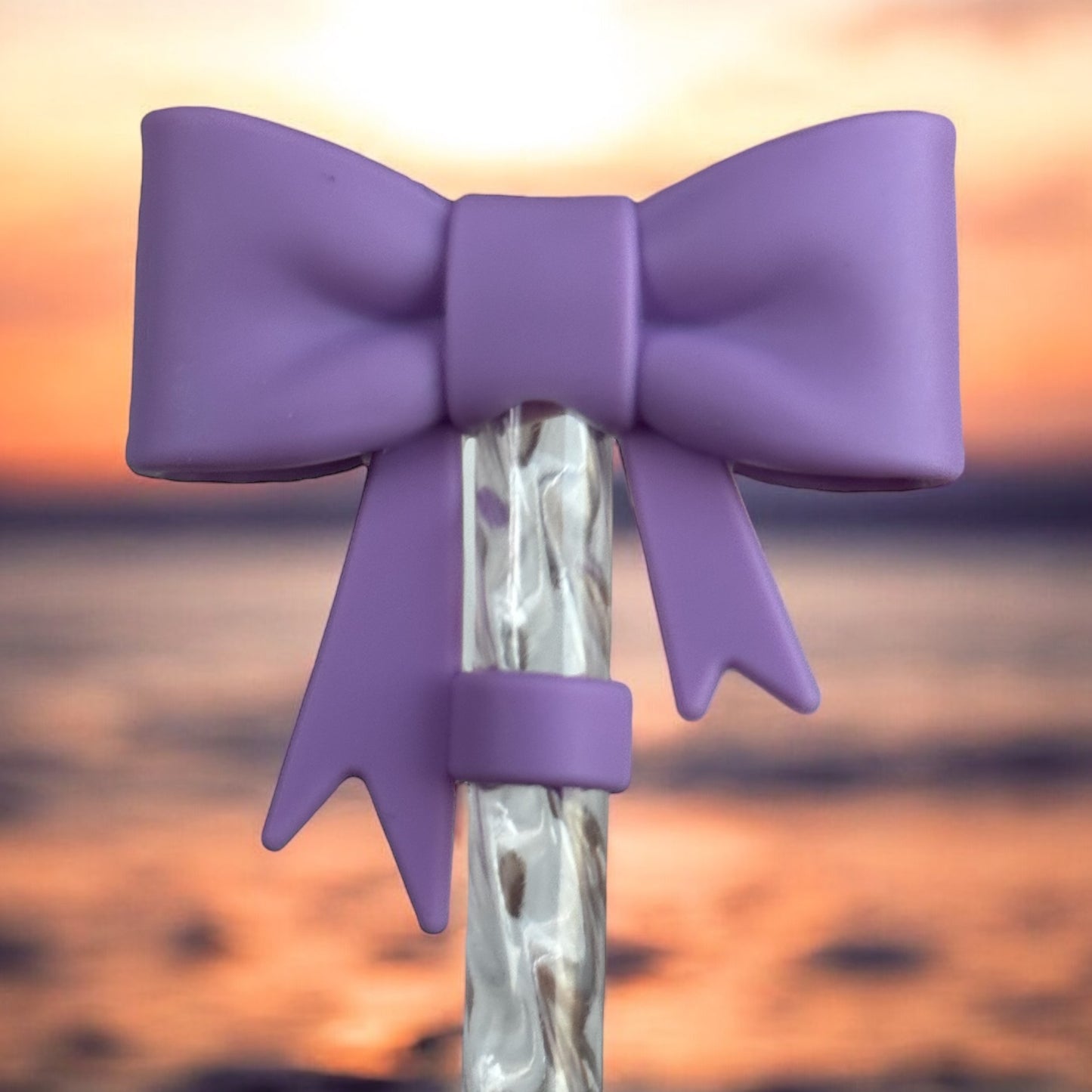 3D Lavender Bow | Straw Topper 10mm