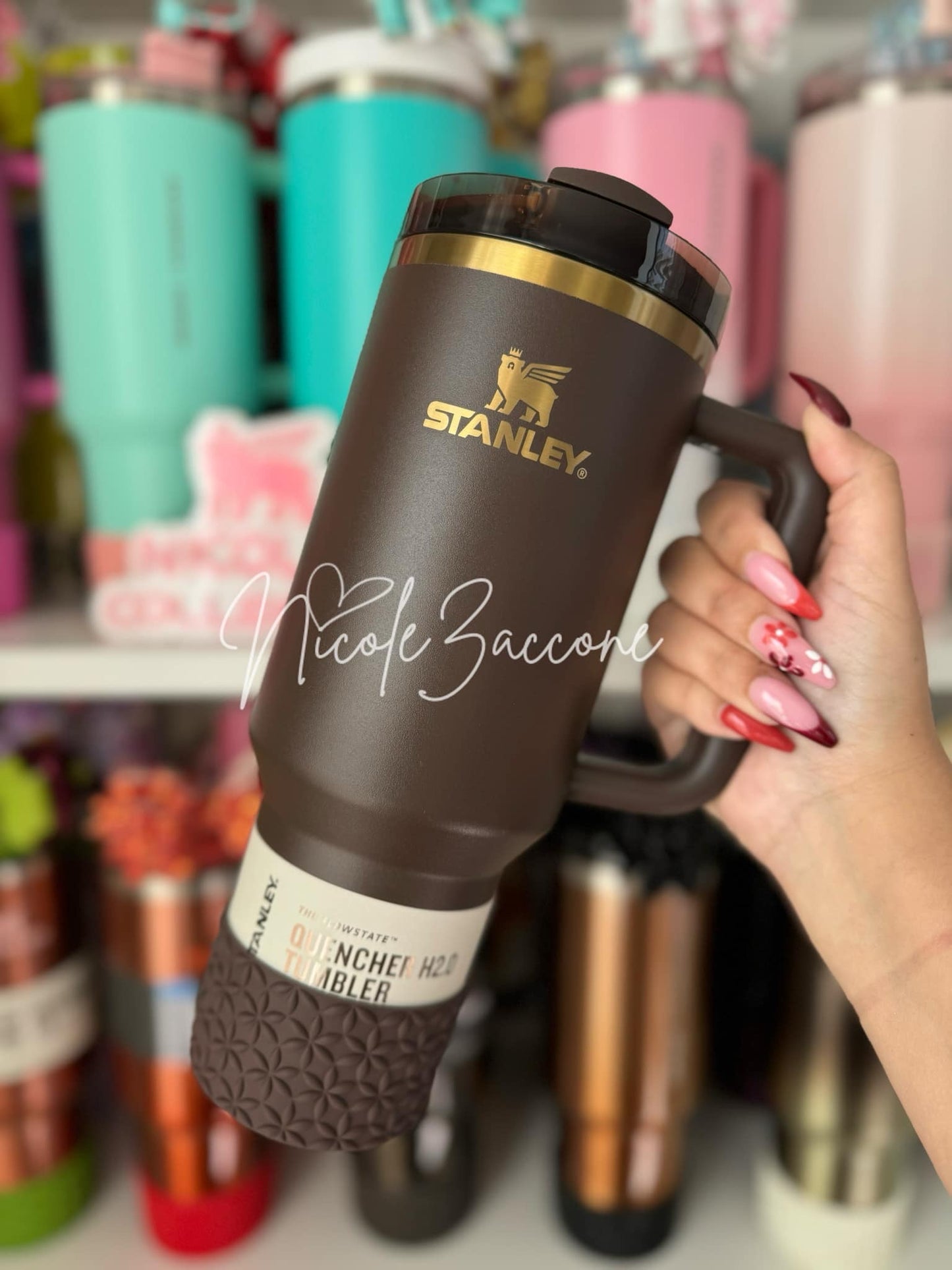 Chocolate Matte | FLORA | Silicone Tumbler Boot