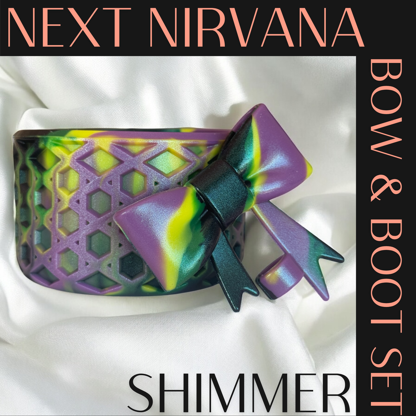 Hex and Flex | Shimmer | WAFFLE | 3D Bow & Boot Set
