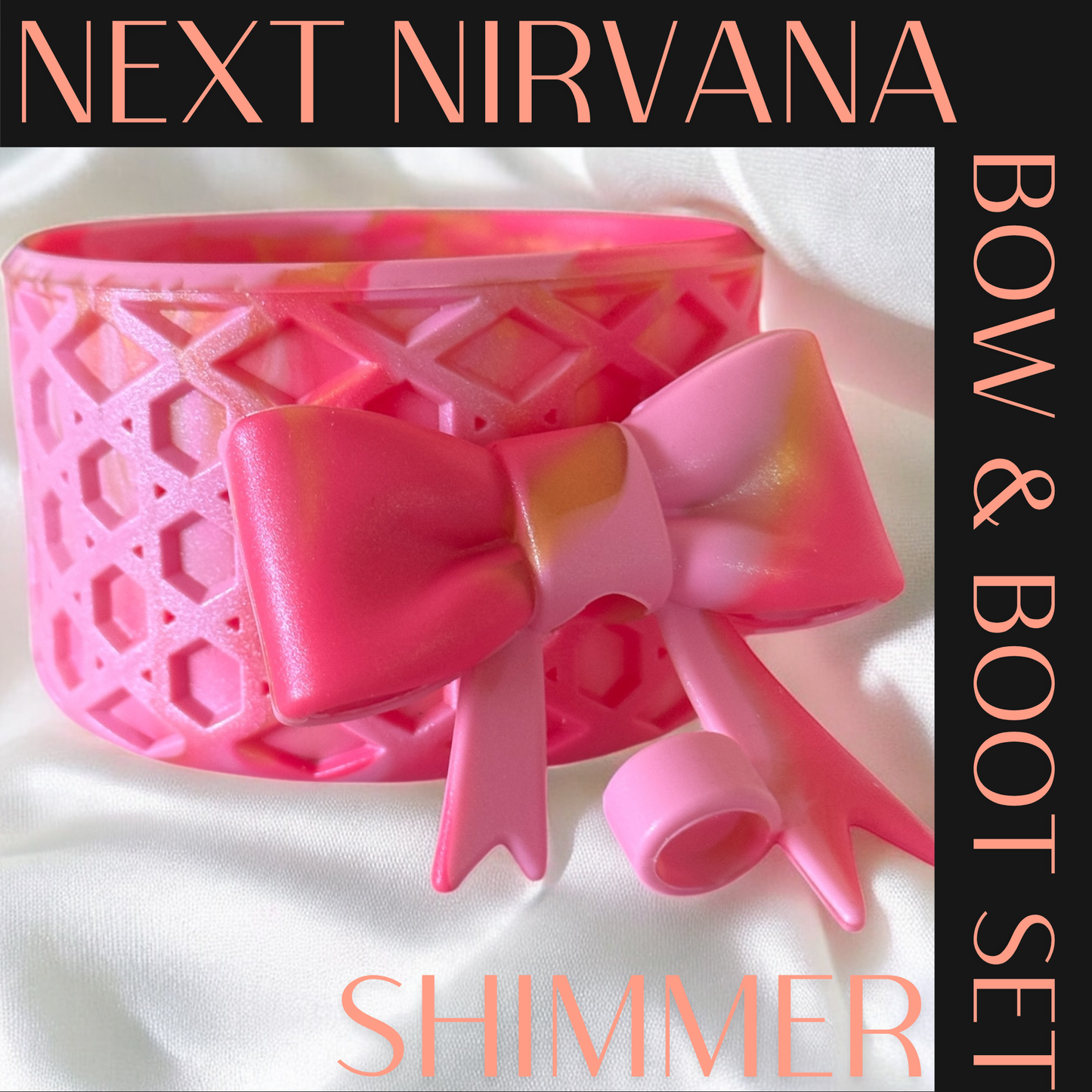 Pink Parade & Gold | WAFFLE | 3D Bow & Boot Set