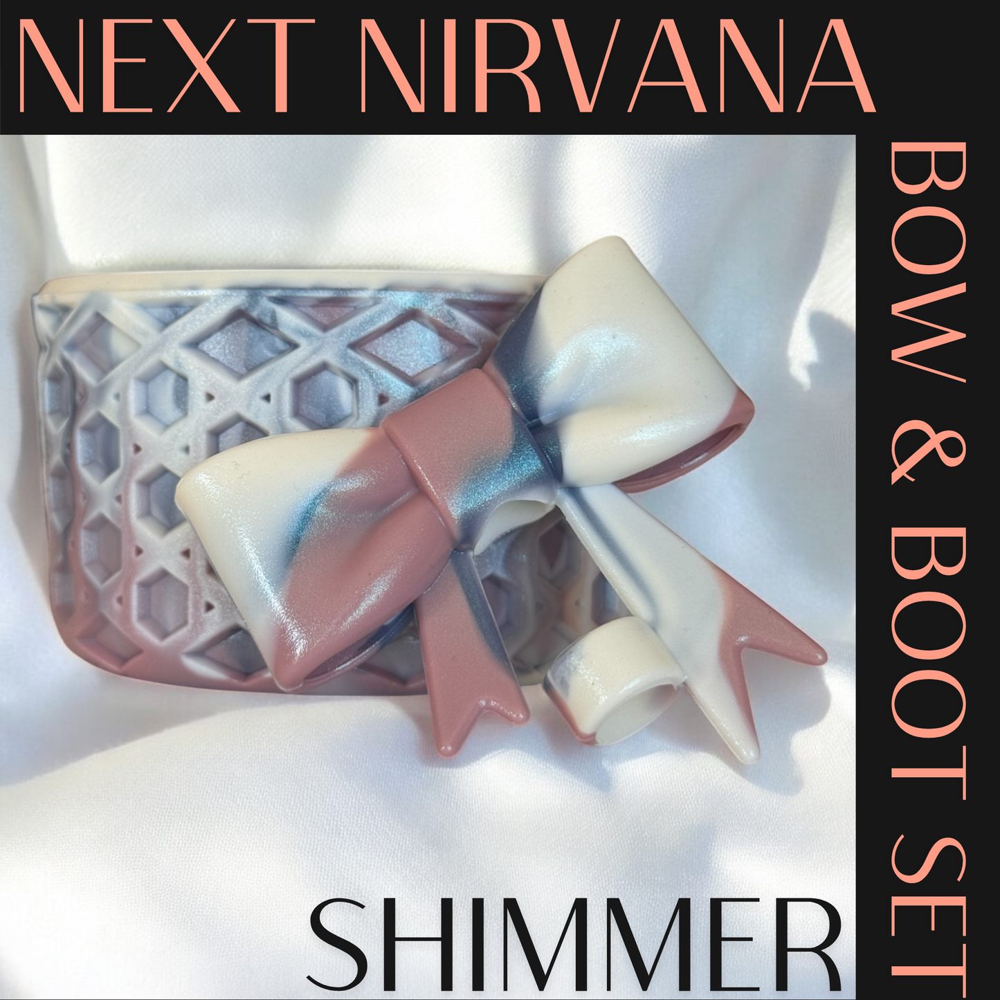 Smoke Showdown | Shimmer | Navy & Rose | WAFFLE | 3D Bow & Boot Set