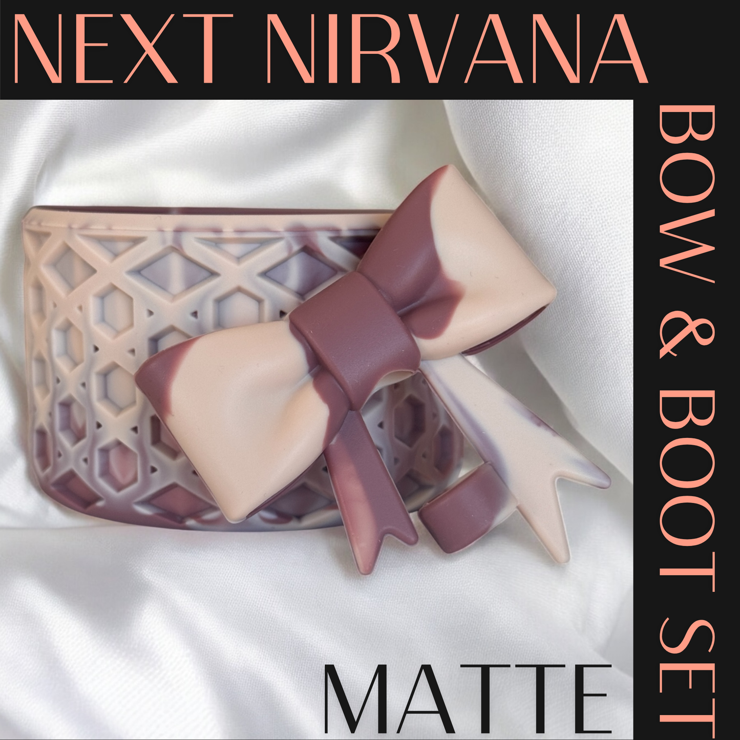 Barely Bothered | Matte | Rose Quartz | WAFFLE | 3D Bow & Boot Set