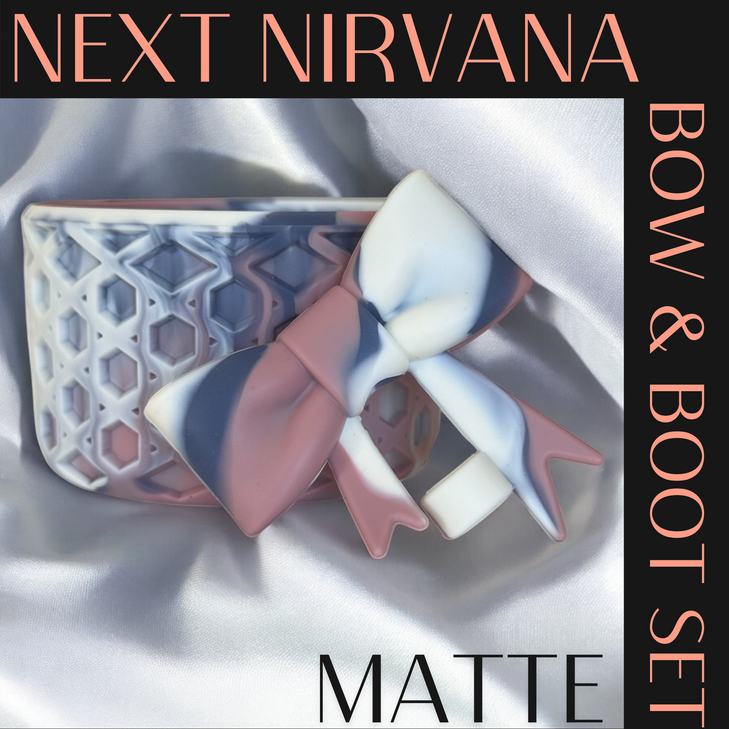 Smoke Showdown | Matte | Rose & Navy | WAFFLE | 3D Bow & Boot Set
