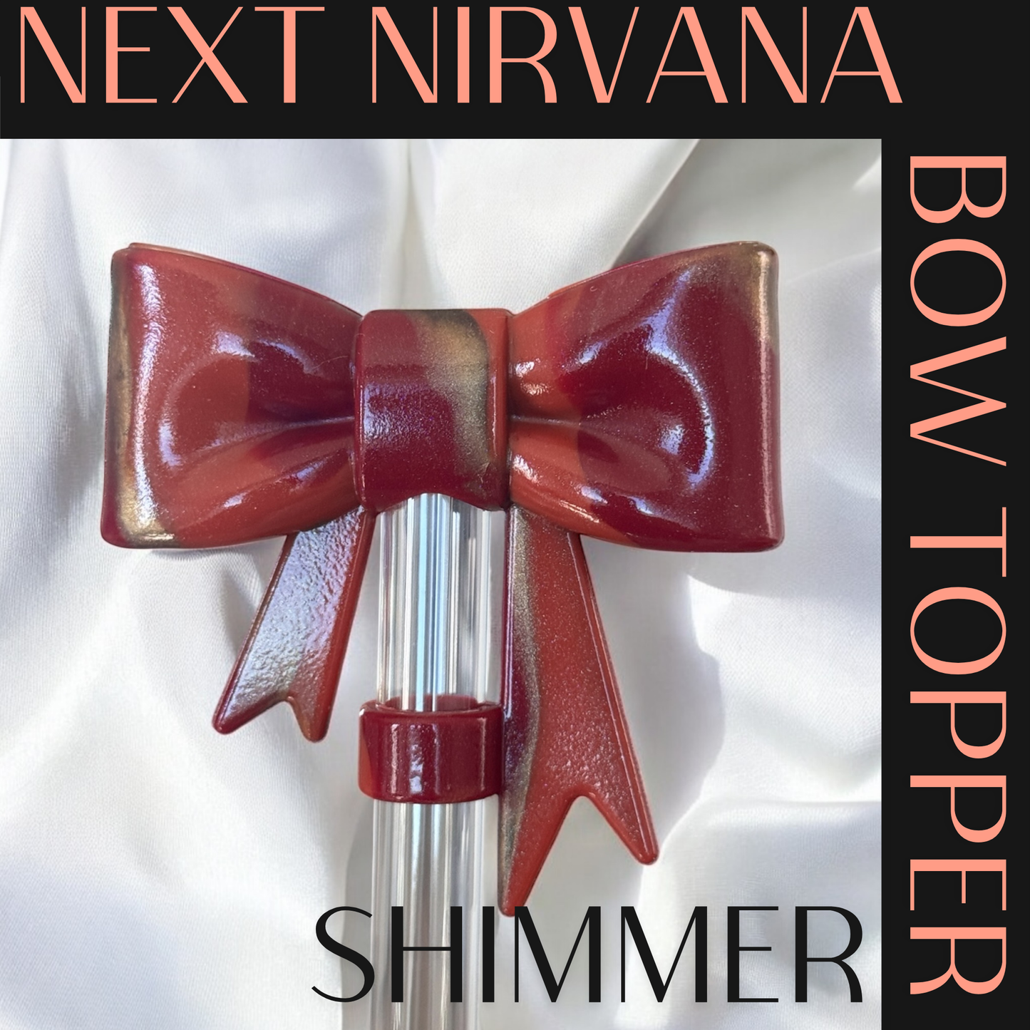 Country Gold | Shimmer | 3D Bow | Straw Topper 10mm