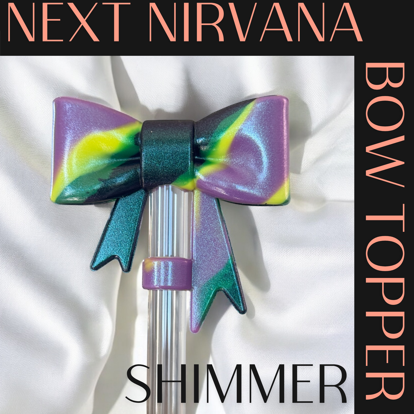 Hex & Flex | Shimmer | 3D Bow | Straw Topper 10mm