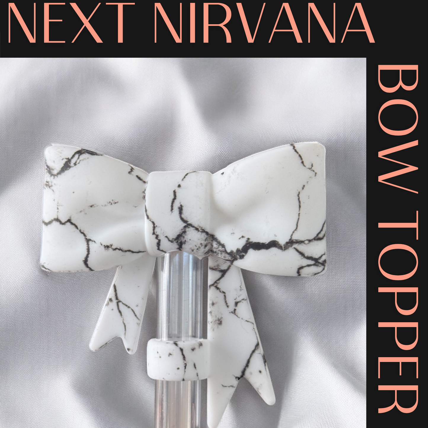 Marble | 3D Bow | Straw Topper 10mm