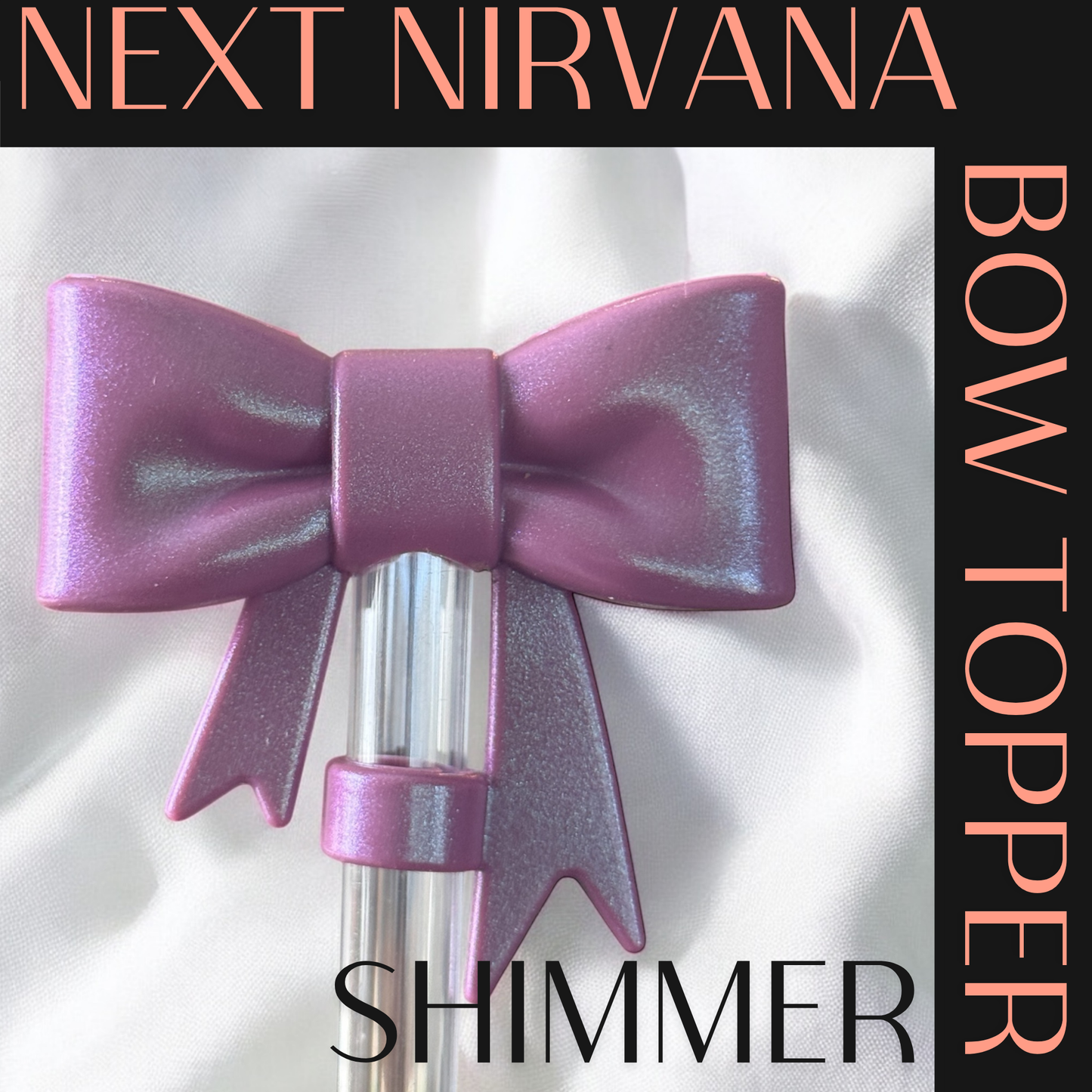 Mauve Shimmer | 3D Bow | Straw Topper 10mm