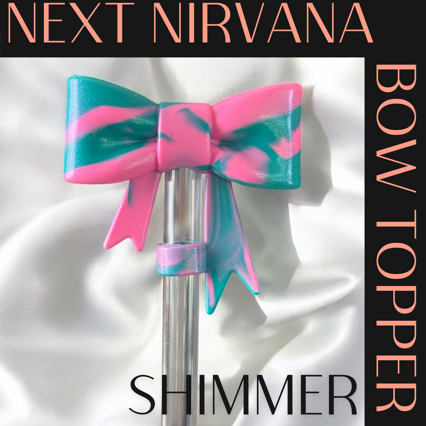 Miami Vice Shimmer | 3D Bow | Straw Topper 10mm