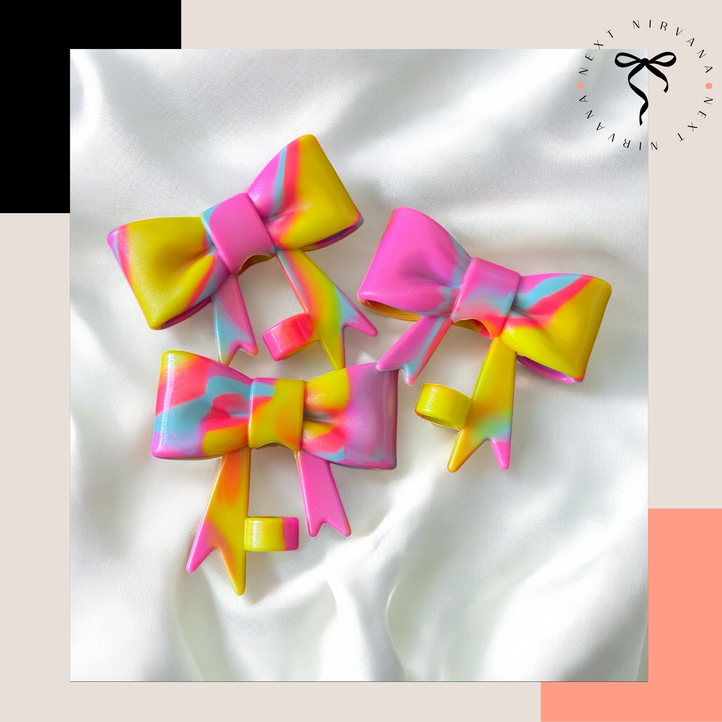 90's Neon Pop | 3D Bow | Straw Topper 10mm