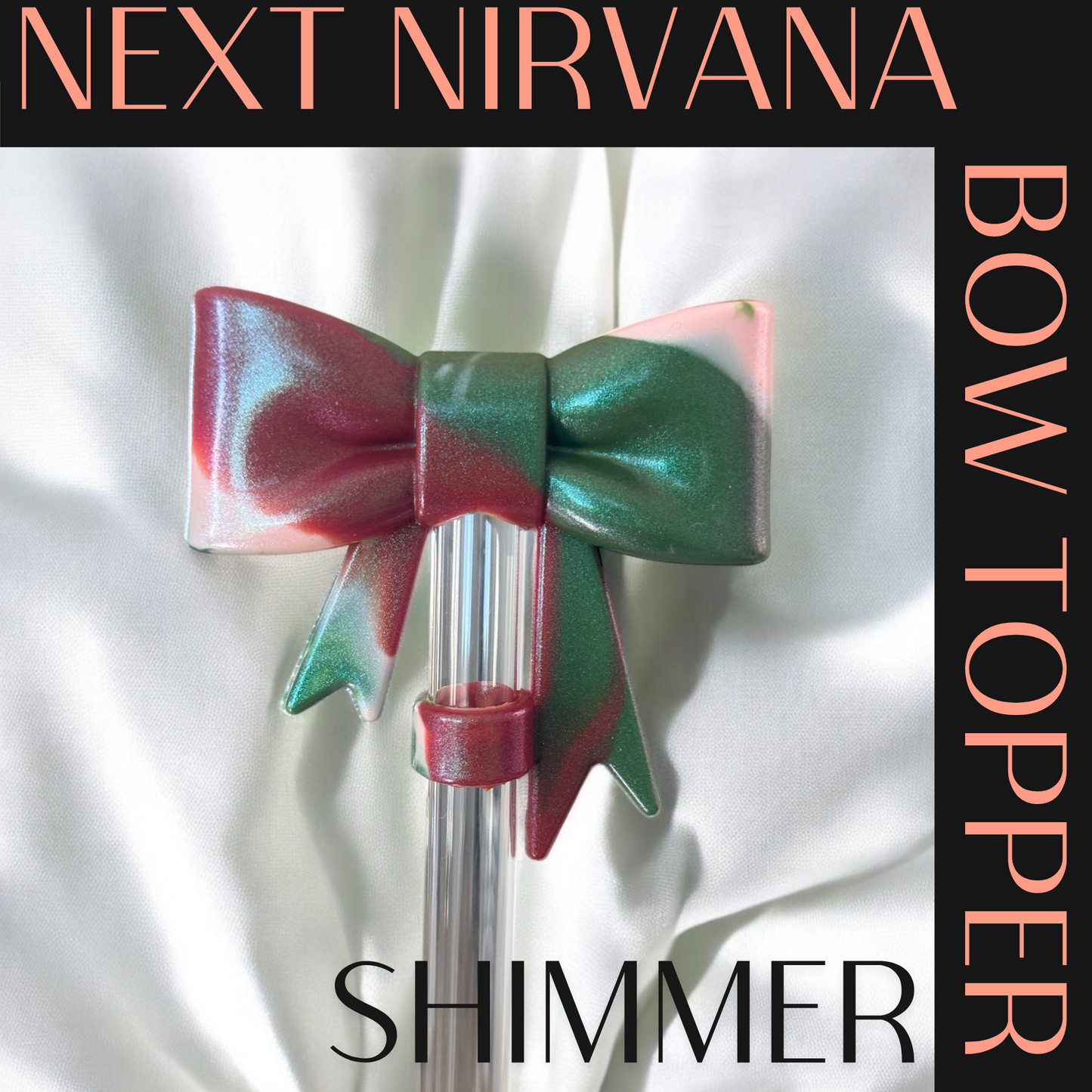 Watermelon Moonshine | Shimmer | 3D Bow | Straw Topper 10mm