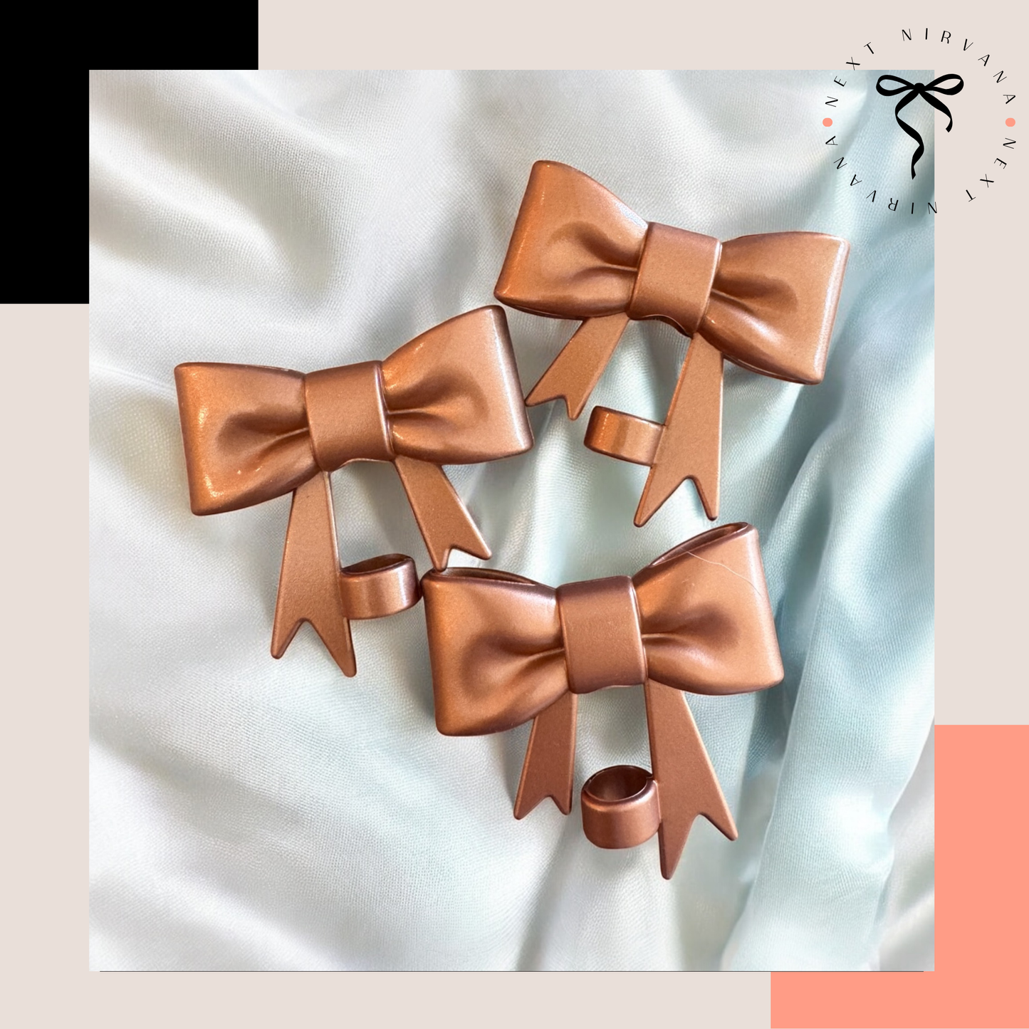 Bronze Magnolia Metallic | 3D Bow | Straw Topper 10mm