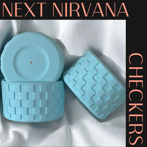 Aqua Blue Checkers | Silicone Tumbler Boot
