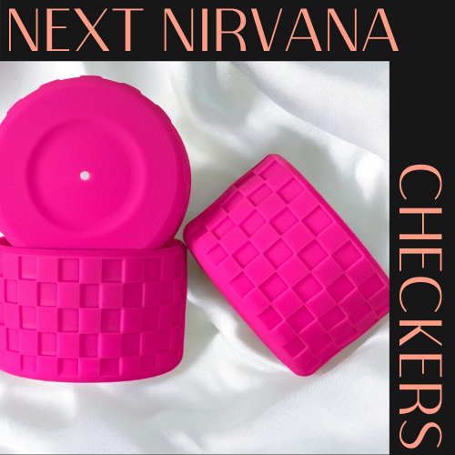 Raspberry Vibes Checkers | Silicone Tumbler Boot
