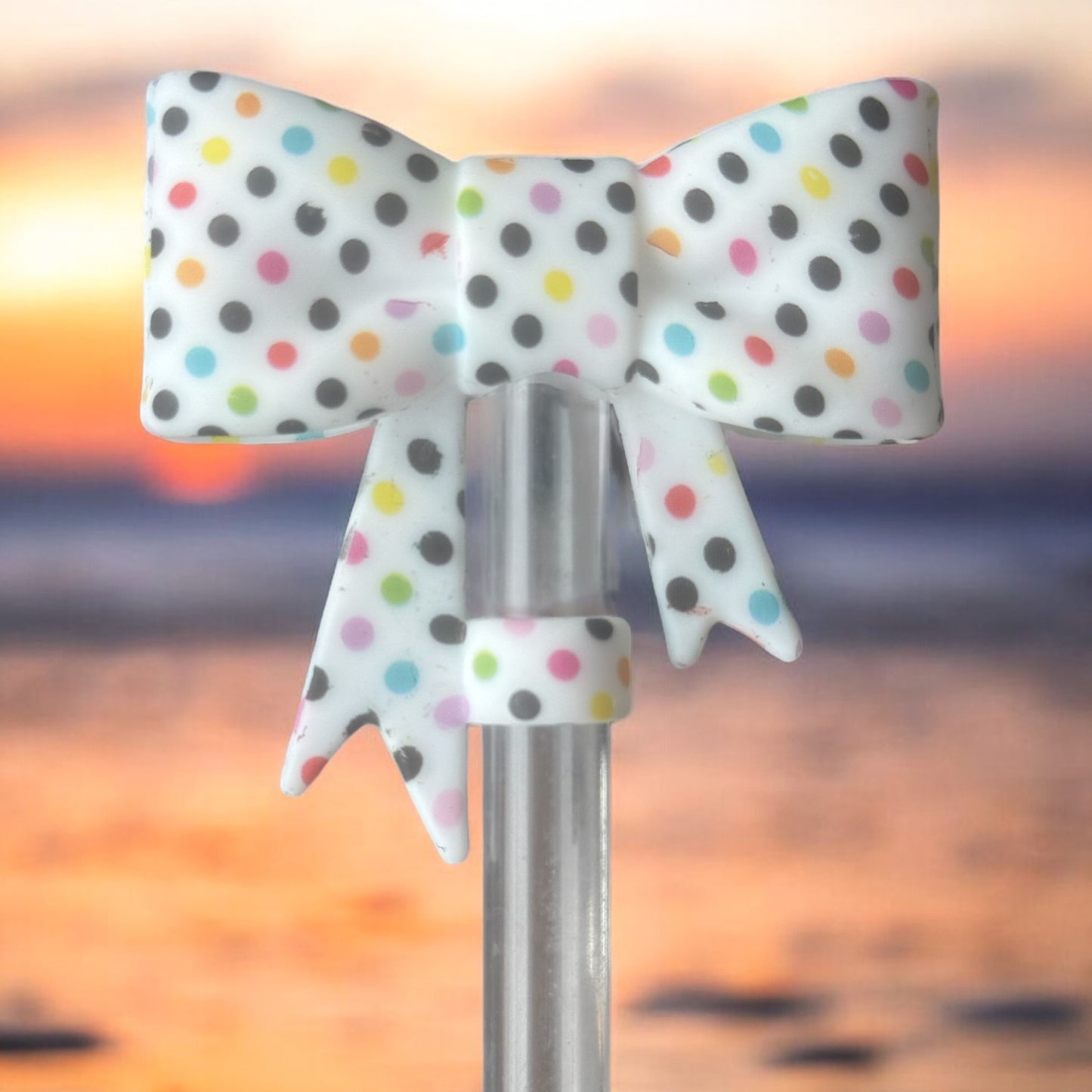 Multicolor Dots | 3D BOW | Straw Topper 10mm