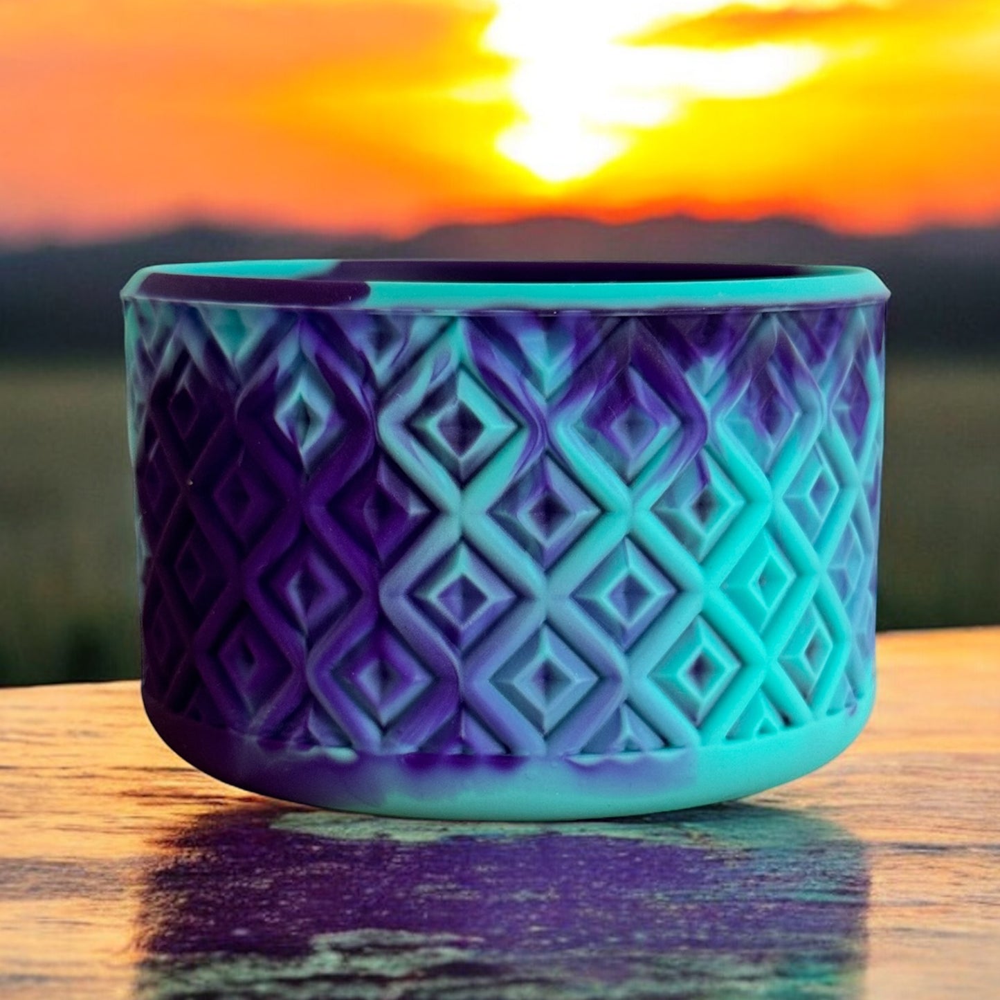 Deep Purple & Teal | DIAMOND | Silicone Tumbler Boot