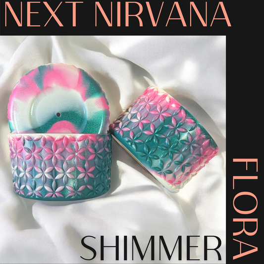 Emerald Cabana Shimmer | FLORA | Silicone Tumbler Boot