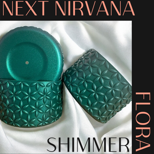 Holly Jolly Green | Shimmer | FLORA | Silicone Tumbler Boot