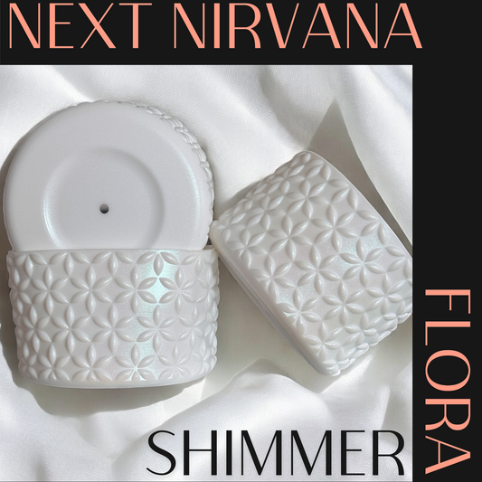White Shimmer | FLORA | Silicone Tumbler Boot