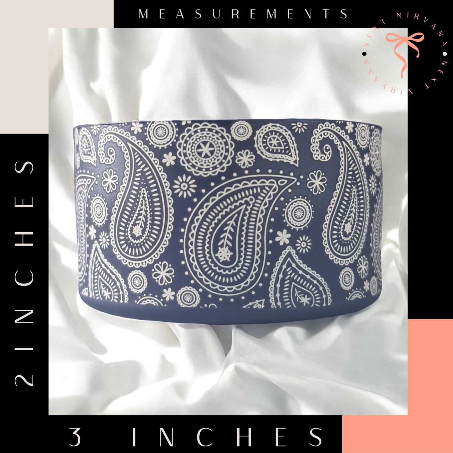 Navy Paisley | Silicone Tumbler Boot