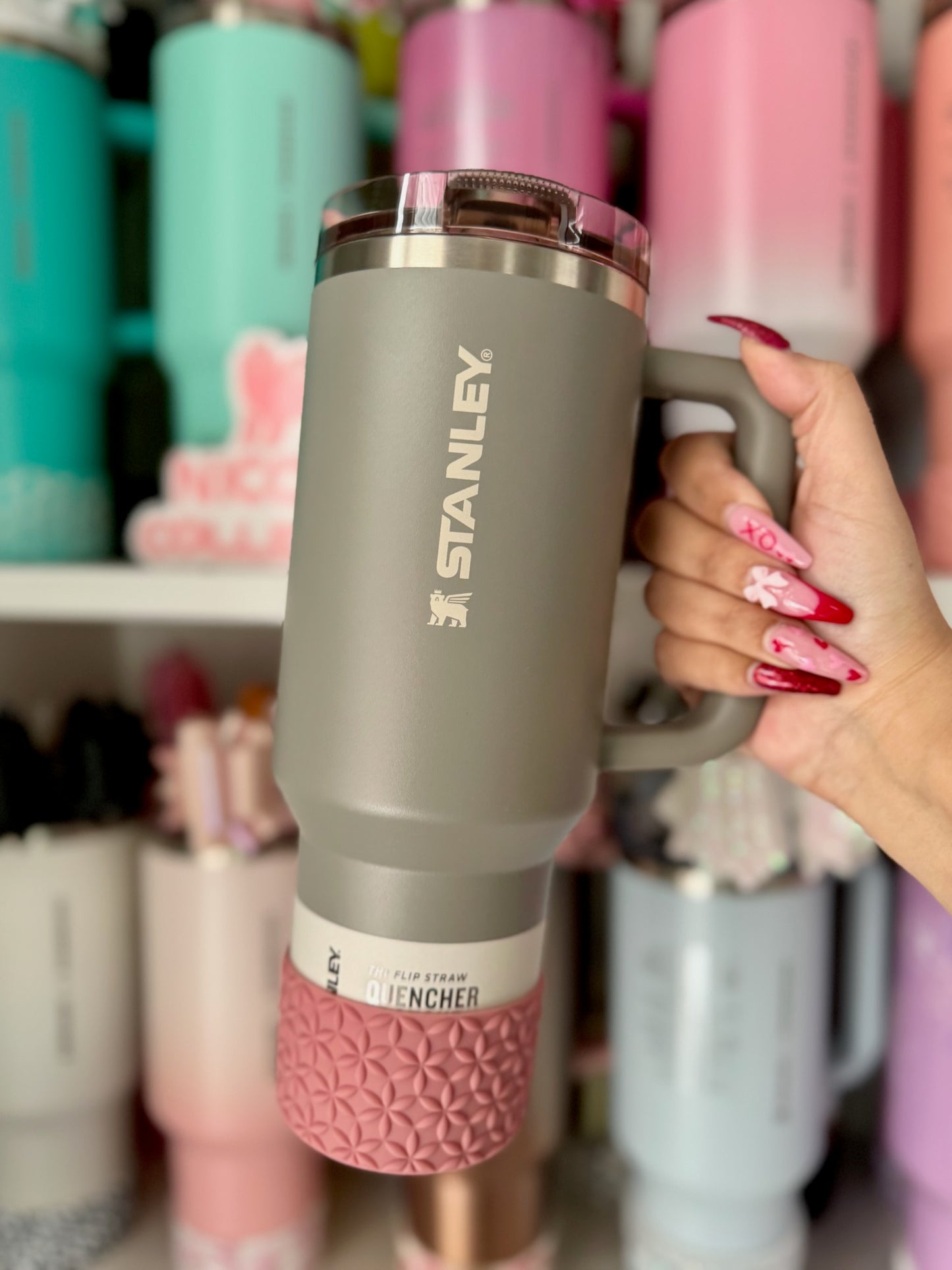 Antique Pink Matte | Flora | Silicone Tumbler Boot