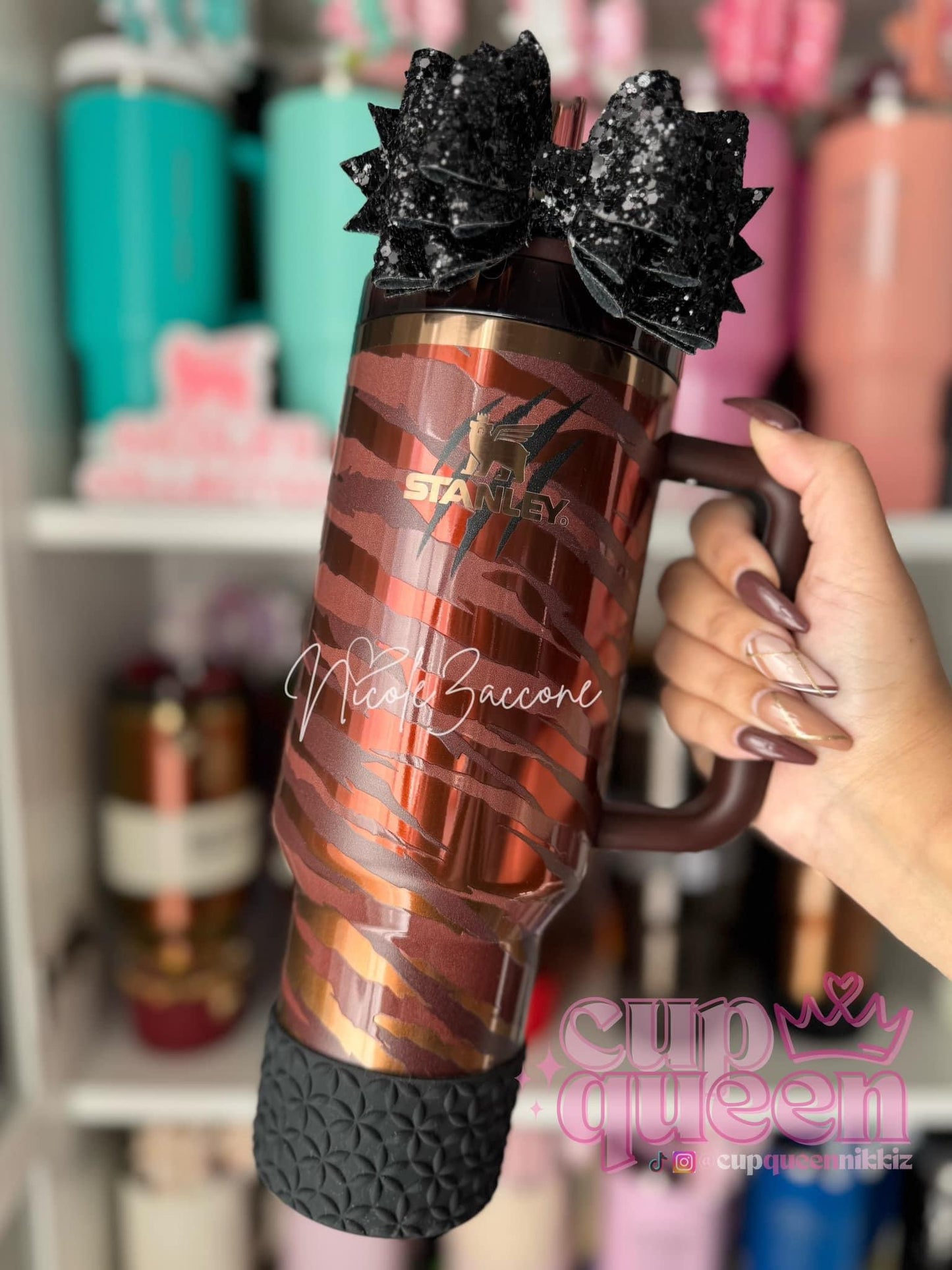 Midnight Black | FLORA | Silicone Tumbler Boot