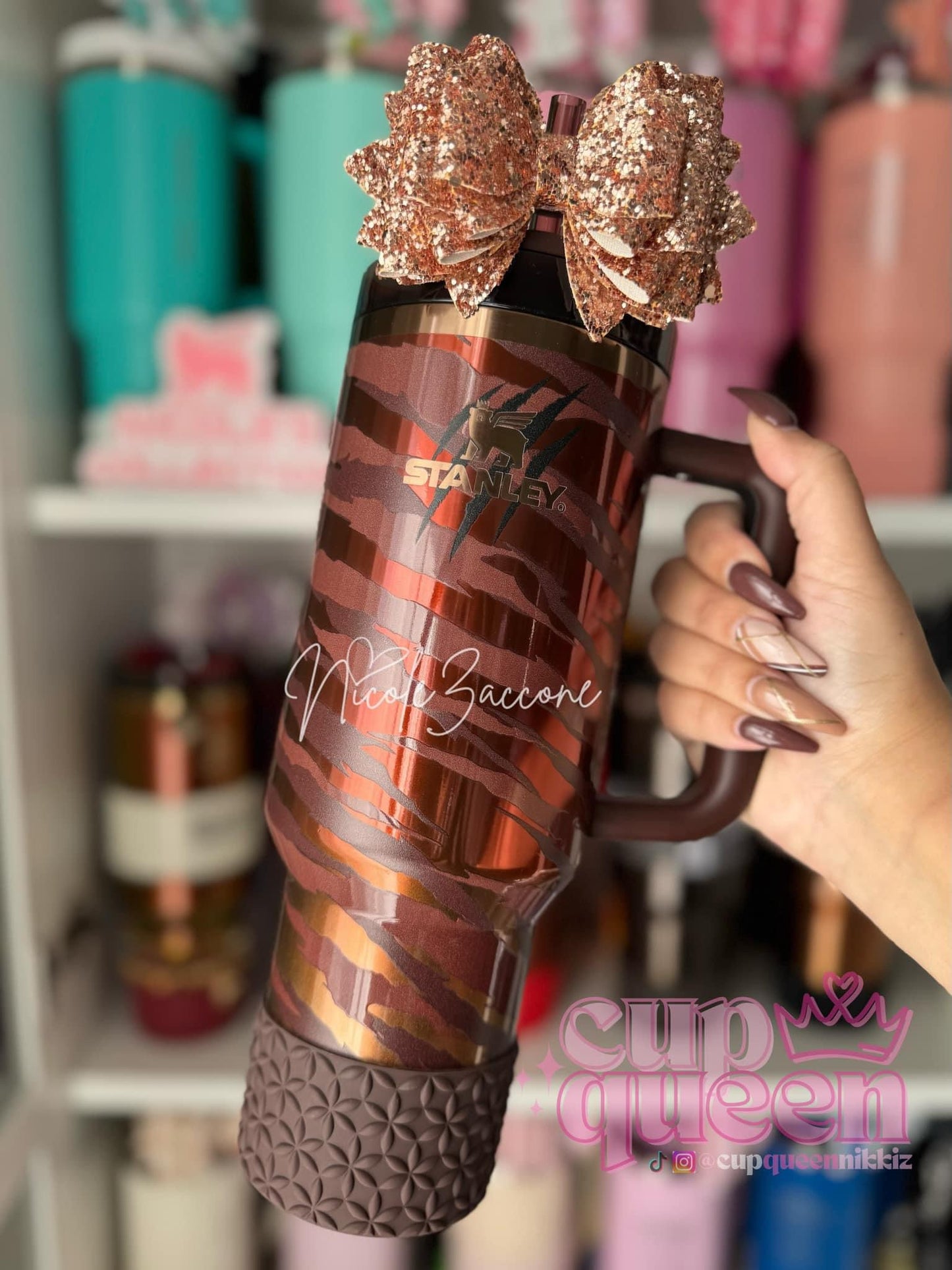 Chocolate Matte | FLORA | Silicone Tumbler Boot