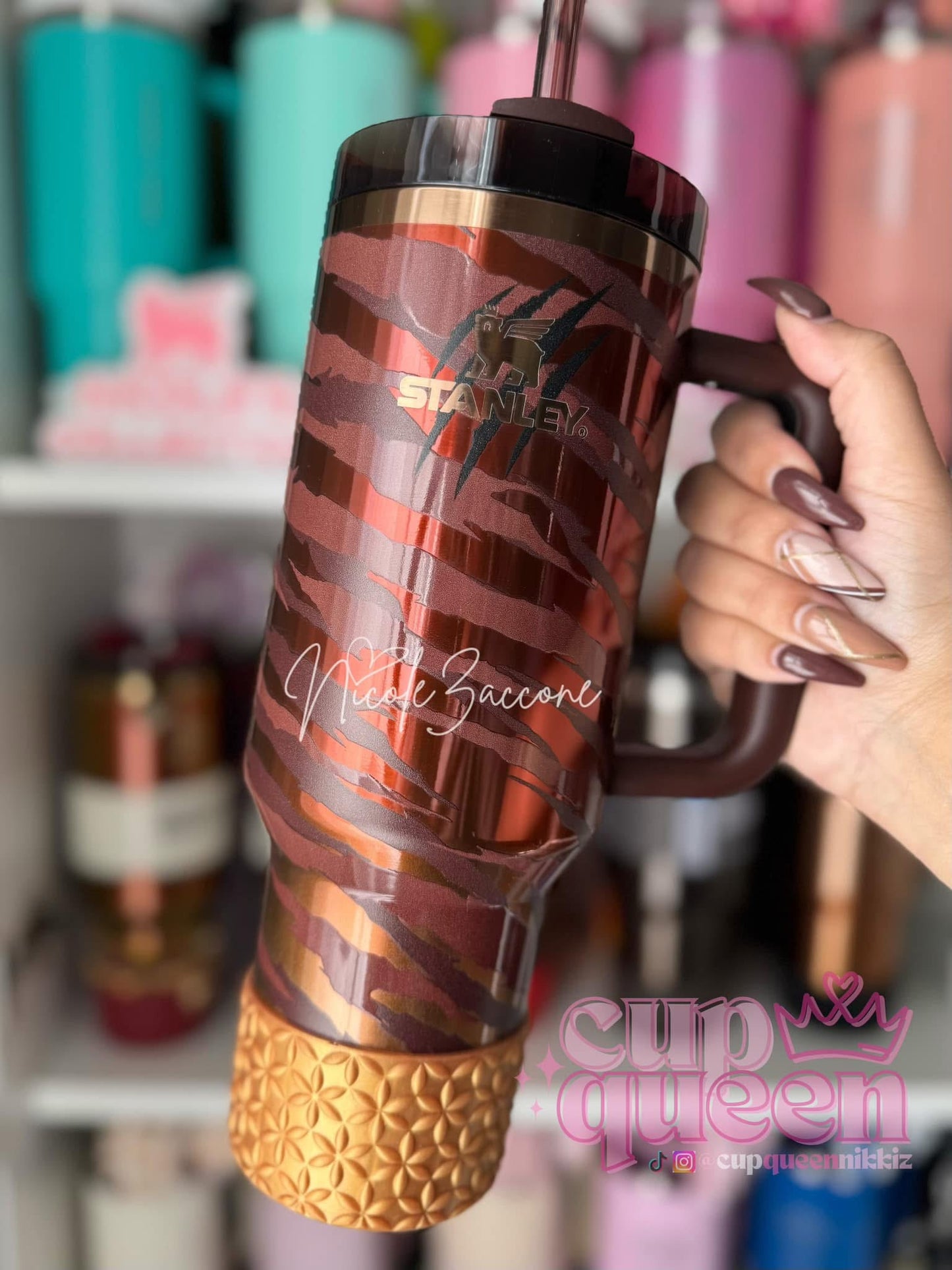 Metallic Gold | FLORA | Silicone Tumbler Boot