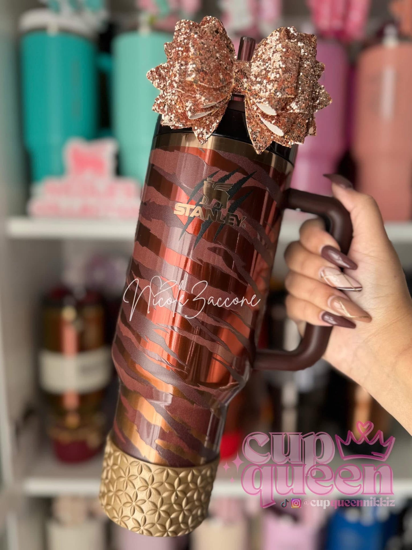 Brushed Champagne | FLORA | Silicone Tumbler Boot