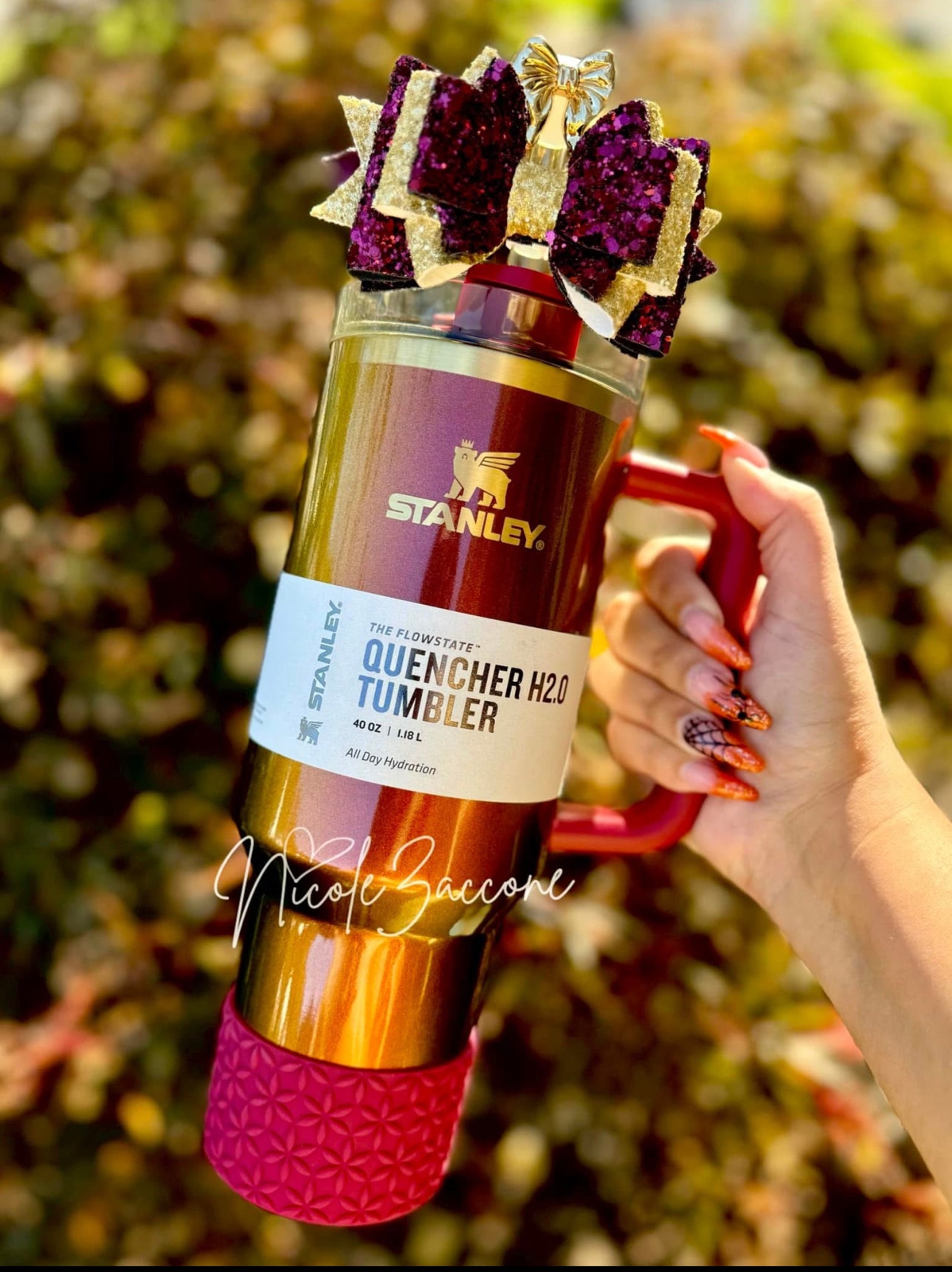 Maroon | FLORA | Silicone Tumbler Boot