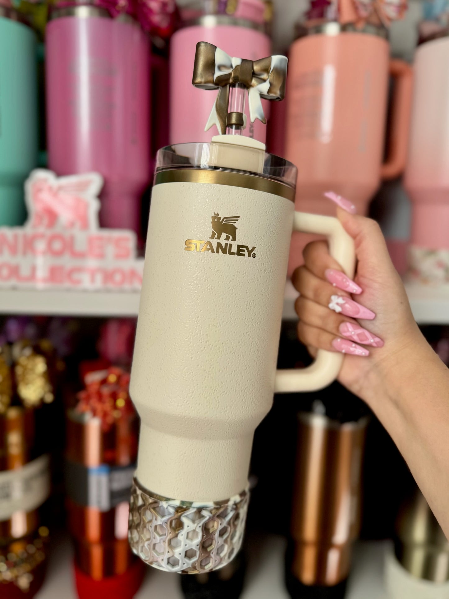 Deep Bronze & Cream | WAFFLE | Silicone Tumbler Boot