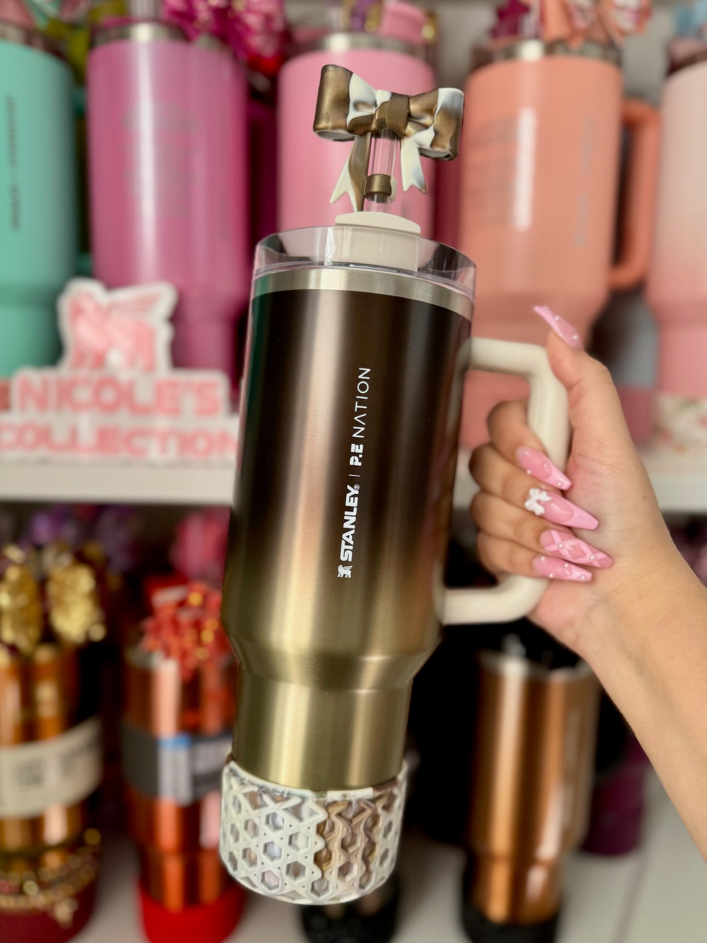 Deep Bronze & Cream | WAFFLE | Silicone Tumbler Boot