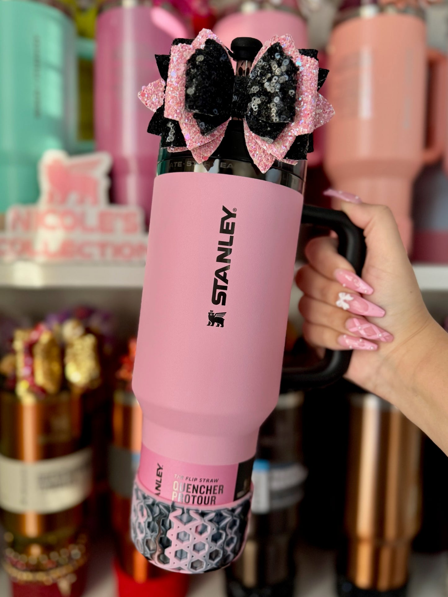 Light Pink & Black | Messi | WAFFLE | Silicone Tumbler Boot