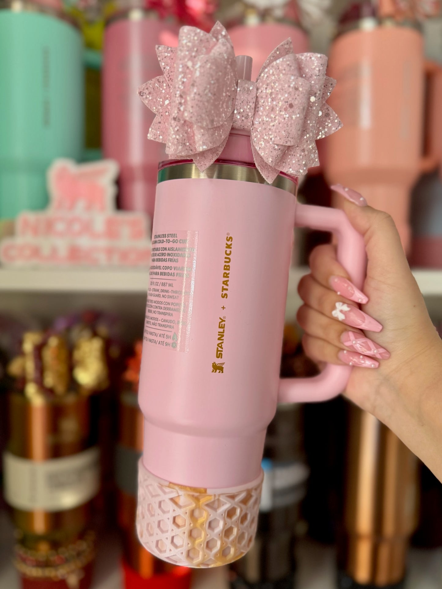 Rosa Beaux | Gold | Pink | WAFFLE | Silicone Tumbler Boot