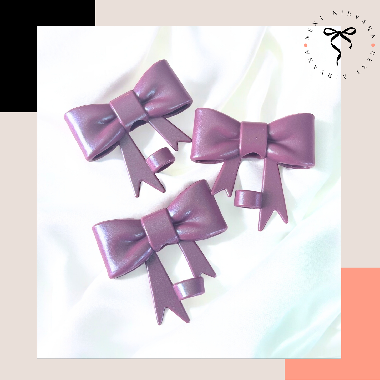 Mauve Shimmer | 3D Bow | Straw Topper 10mm