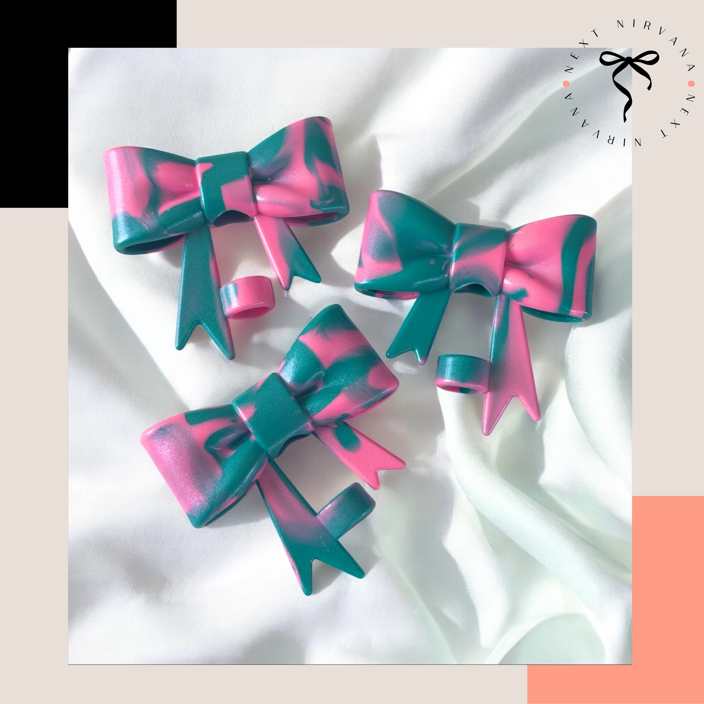 Miami Vice Shimmer | 3D Bow | Straw Topper 10mm