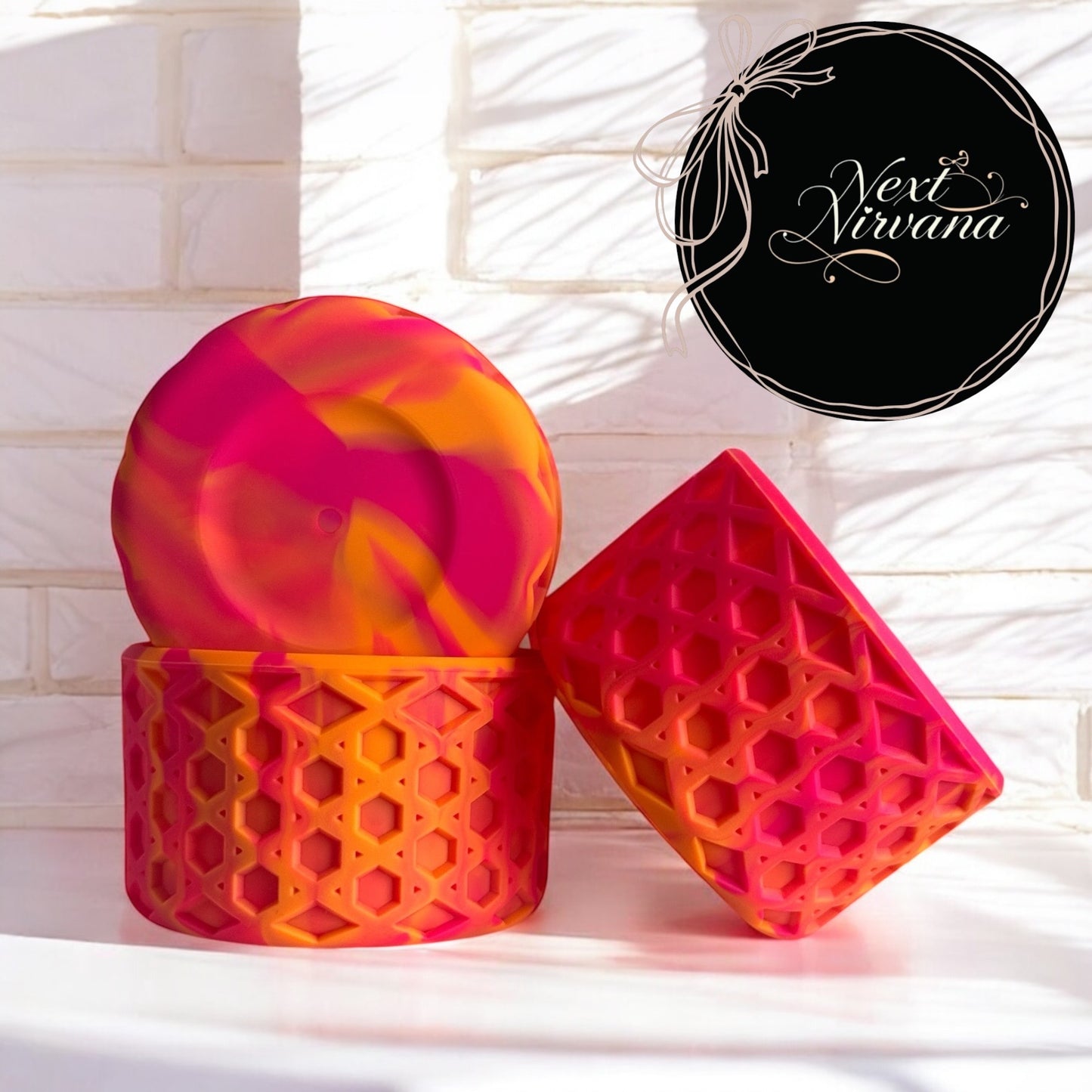 Summer Sunset Mix | Orange & Pink | WAFFLE | Silicone Tumbler Boot